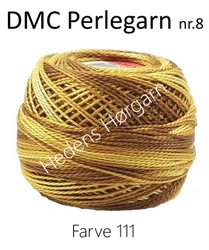 DMC Perlegarn nr. 8 farve 111 gul/brun multi